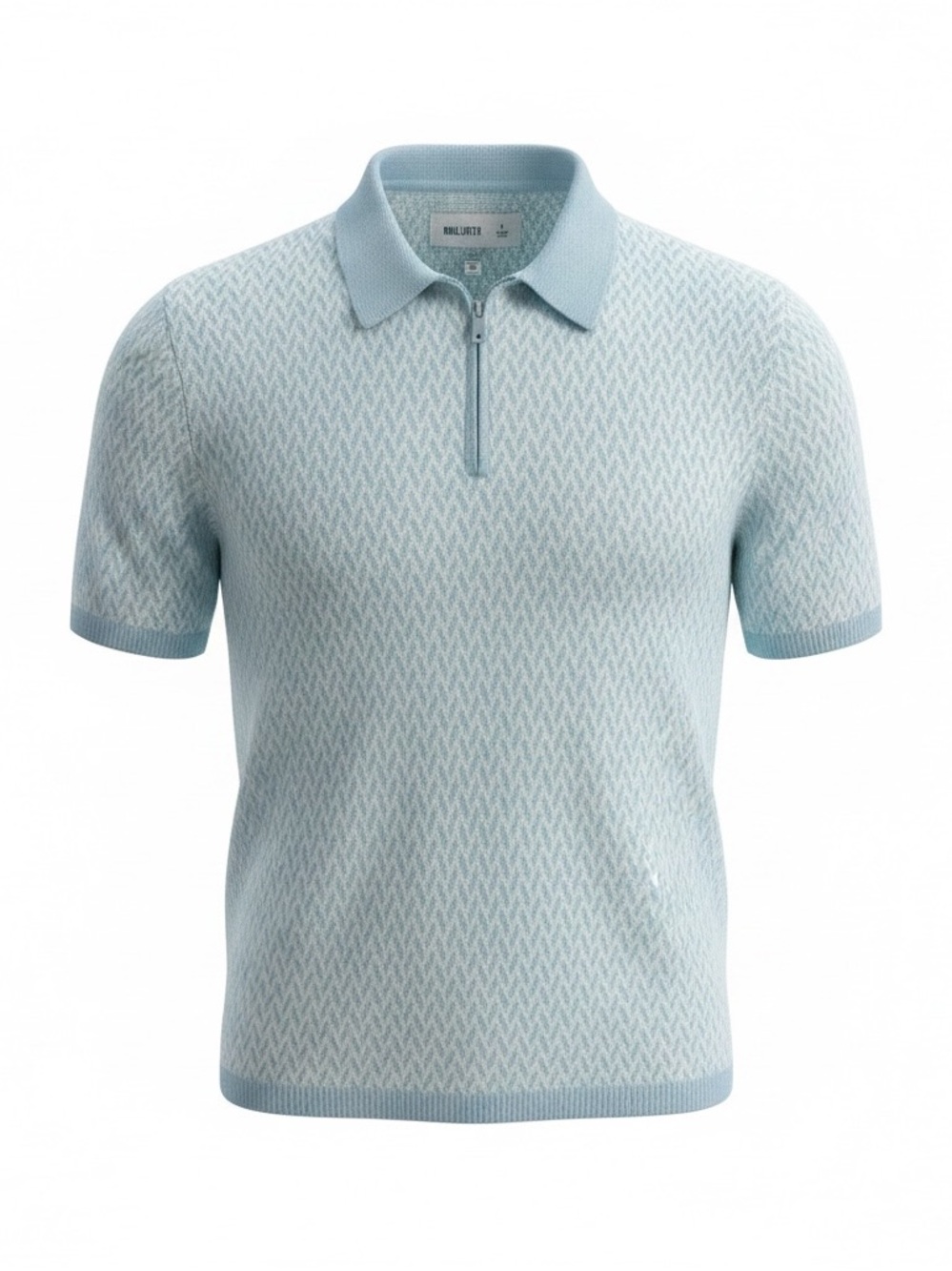 Hollister Pale Blue Half-Zip Polo Knit Top
